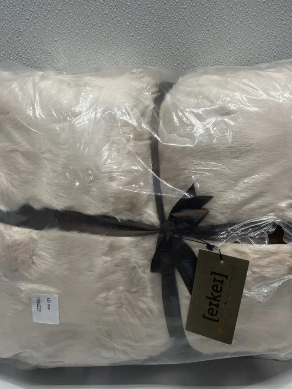 Eikei Faux Fur Throw Blanket in Blush-Extra Long 70 x 88 in
